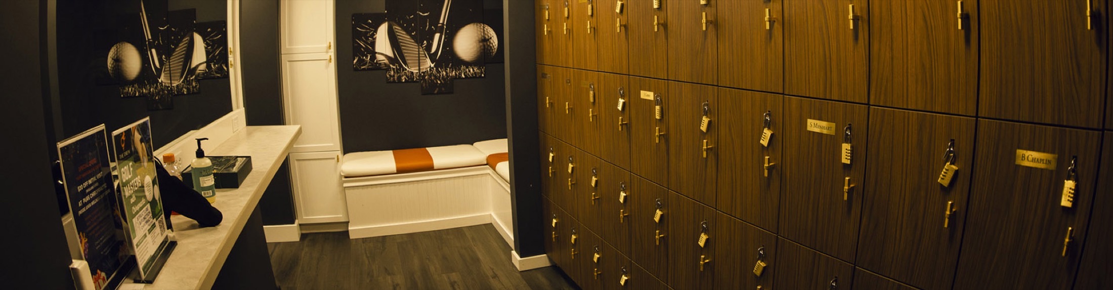 The Drew locker room interior