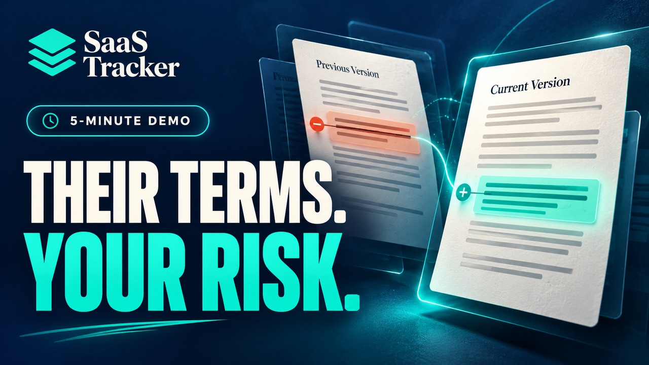 Their terms. Your risk. SaaS Tracker five-minute demo showing previous and current document versions.